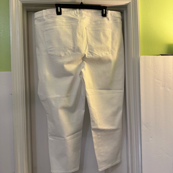 Talbots Jeggins Crop High Waist Skinny Leg. White Jeans - Picture 3 of 7